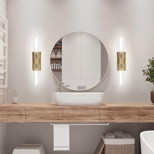 22.8" Knurled Brass Wall Sconces