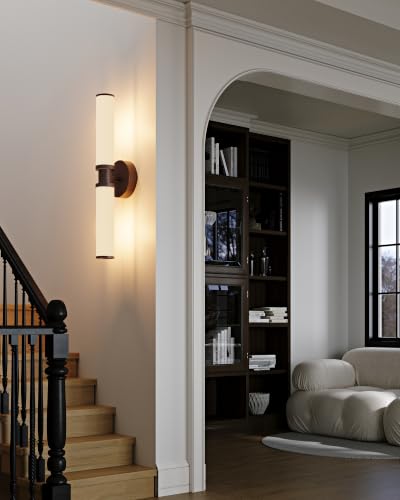 Walnut Wireless Battery Operated Wall Sconces with Remote Control