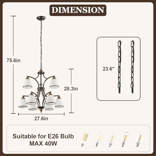 Black Farmhouse Chandelier for High Ceiling 9 (5 Count)