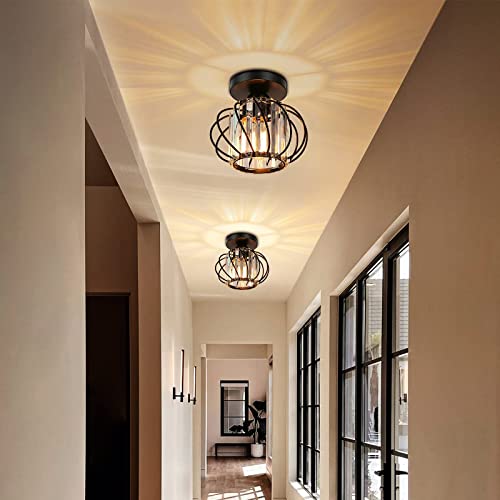 Black Crystal Ceiling Light Fixture (2 Count)