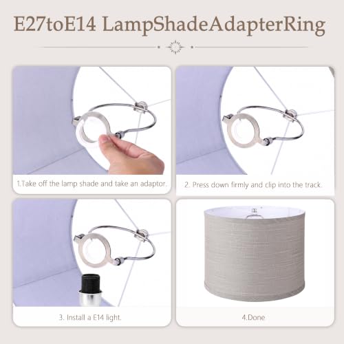 Drum Lampshades Set of 2 (Grey / 13inx13inx10in)