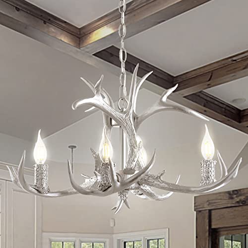 Eldora 4 Light Resin Antler Chandelier 26"