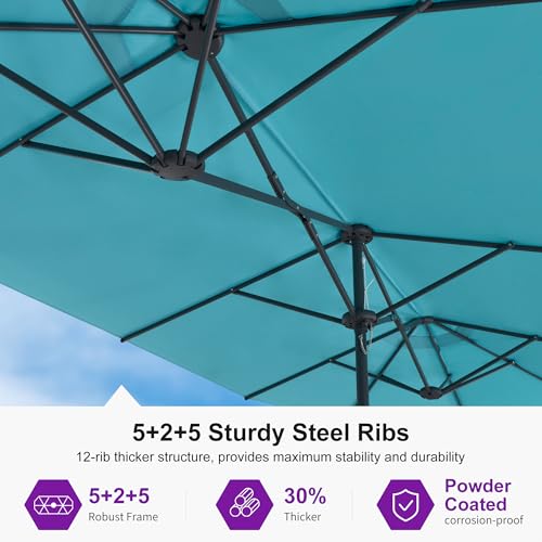 Patio Umbrella 14ft with Base Large Rectangle