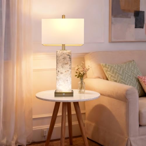 25.6" Alabaster Lamps (2 Count)