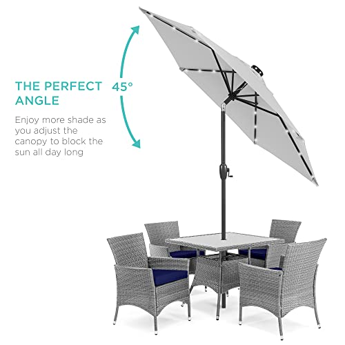7.5ft Solar Umbrella LED Lighted Patio Umbrella