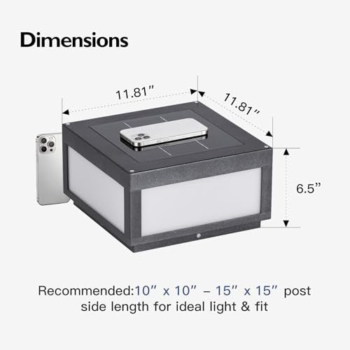 3000K Solar Pillar Lights 12X12