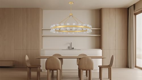 48 Inch Gold Wagon Wheel Chandelier with Crystal Shade