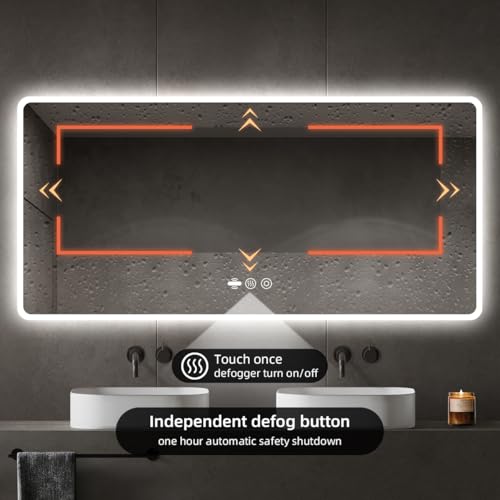 72"X36" LED Mirror for Bathroom with Motion Sensor
