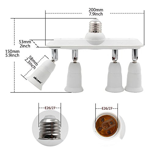 Light Socket Splitter 4 Way Adapter