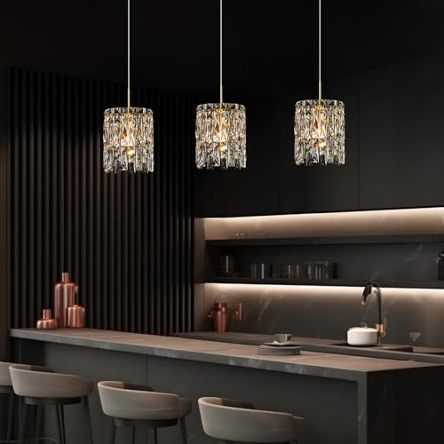 Modern K9 Gold Crystal Pendant Lights Kitchen Island Set of 3 (3 Count)