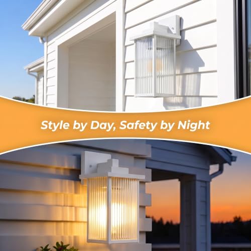 13" White Outdoor Wall Light
