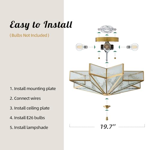 Star Brass Vintage Ceiling Light