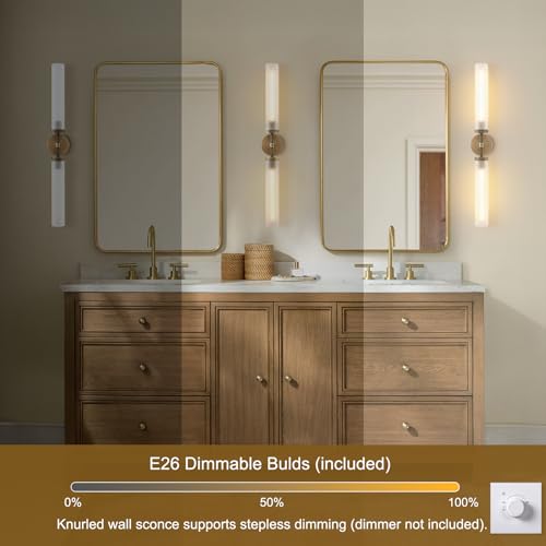 30" 2 Lights Hardwired Frosted Glass Bathroom Wall Sconces