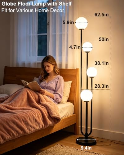 Black Globe Floor Lamp 4 (4 Count)