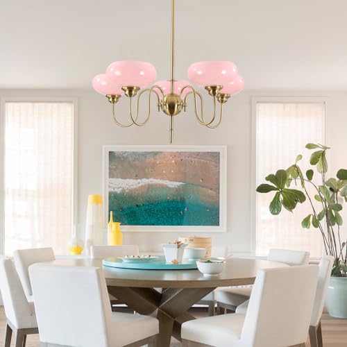 Pink Sputnik Chandelier Gold 5