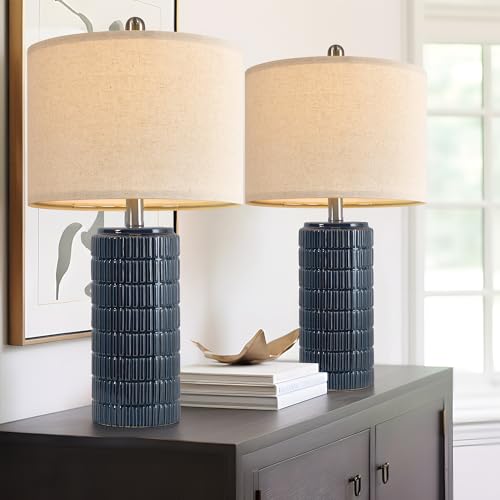 23" Blue Table Lamps (2 Count)