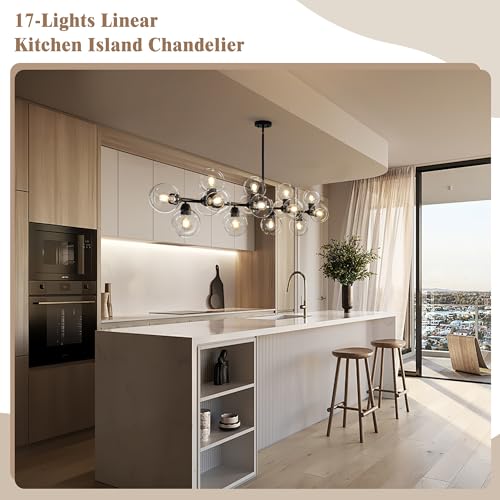 75'' Linear Chandeliers for Dining Room Extra Long Sputnik Chandelier