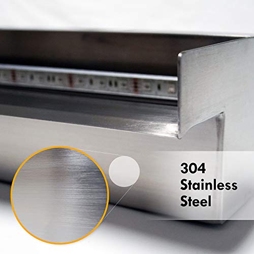 36" Color Changing Stainless Steel Spillway with Remote Control