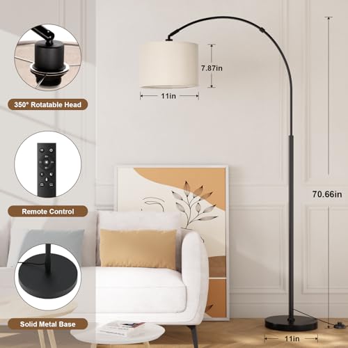 70" Dimmable Arc Floor Lamp with Remote