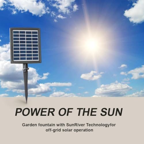 31.5" HZen Pagoda Outdoor Fountain Solar Powered