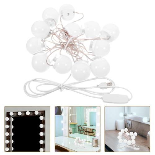 12Pcs Led Makeup Mirror Bulbs USB Vanity Lights Brightness Adjustable Soft White Light for Bathroom Dressing Table
