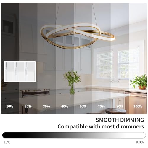 Modern LED Chandelier for Dining Room Pendant Light Fixture 40W