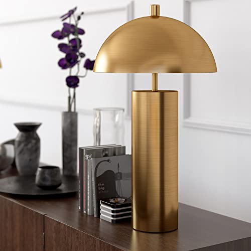 York 27" Tall Table Lamp with Metal Shade in Brass