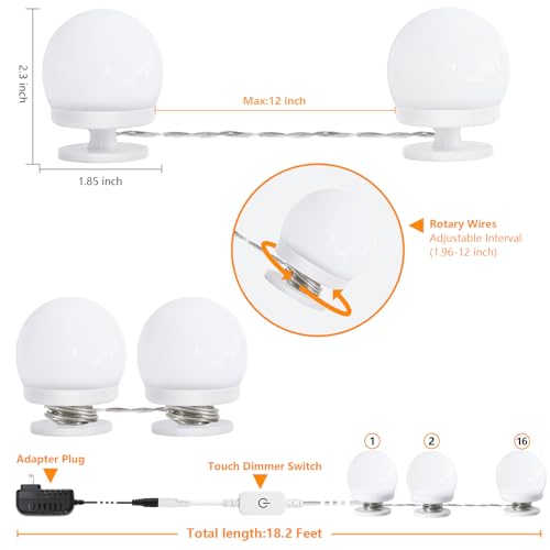 Vanity Lights for Mirror (16 Count)
