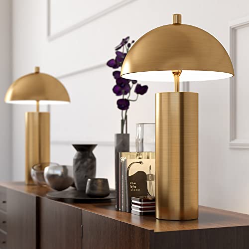 York 27" Tall Table Lamp with Metal Shade in Brass