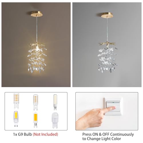 8.3" Crystal Pendant Light for Kitchen Island