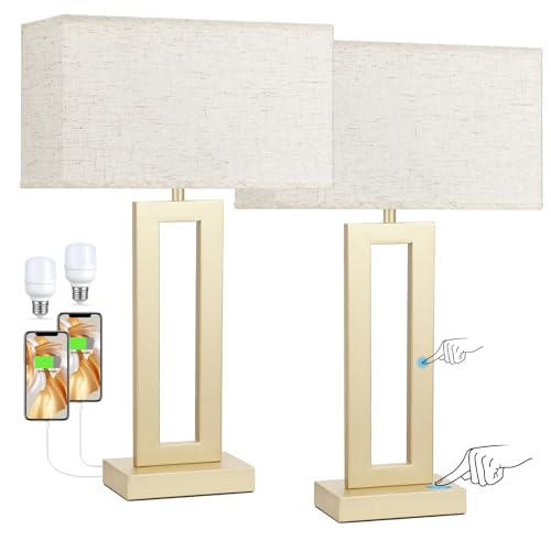 22" Tall Bedroom Lamps for Living Room (2 Count)
