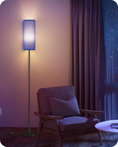 Dimmable Blue Floor Lamp for Living Room with Remote and Foot Switch