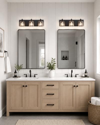 23" 3 Light Farmhouse Bathroom Vanity Light with Bubble Glass