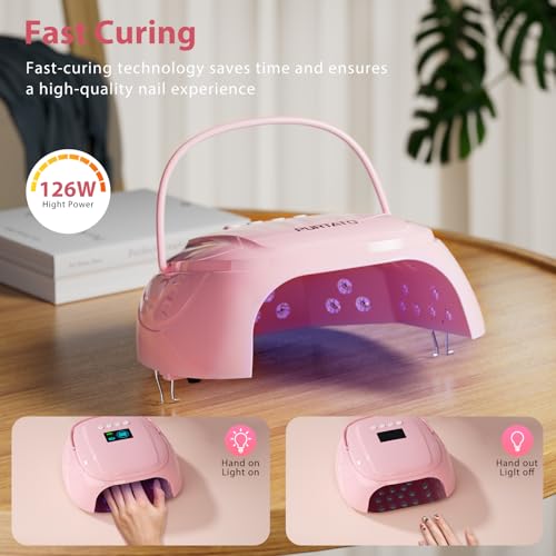 126W Cordless Rechargeable UV LED Nail Lamp with Large Space