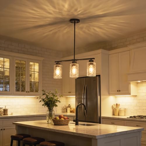 Hammered Glass Dining Room Light Fixture