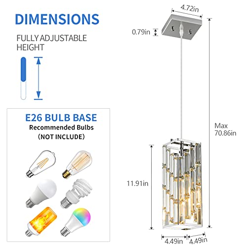 Chrome Pendant Lighting Modern Pendant Light (2 Count)