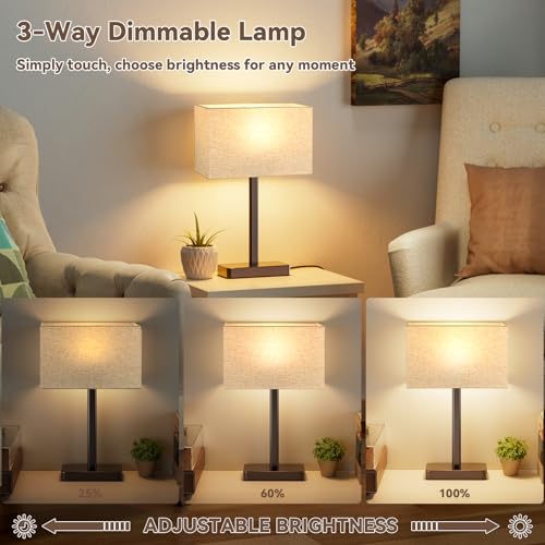 Touch Lamps for Bedroom Set of 2 (2 Count)