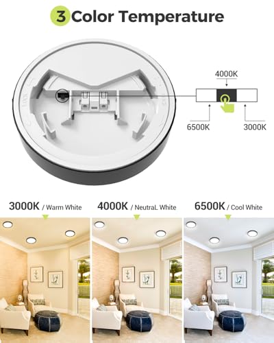 1PACK LED Flush Mount Ceiling Light Fixture Black