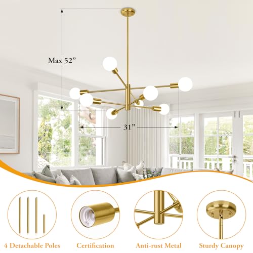 8 Light Modern Chandelier for Dining Room (8 Count)