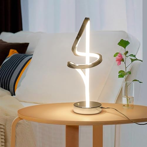 RGB Modern Small Table Lamp with LED Spiral Design