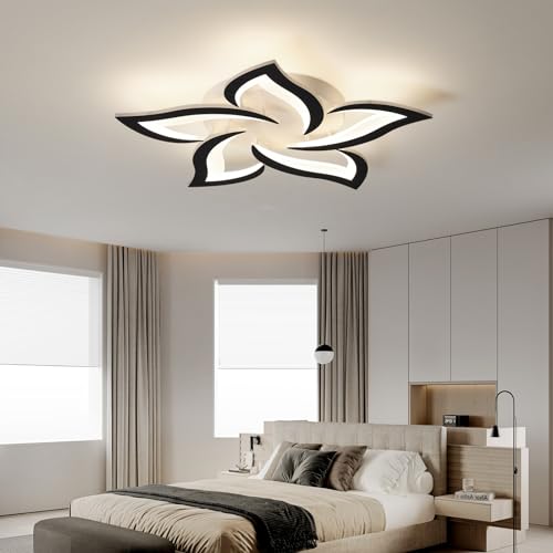 25.6" Flower Shaped Ceiling Light Dimmable Modern Ceiling Lamp Remote Control LED Lighting Fixture for Bedroom Dining Room Kitchen