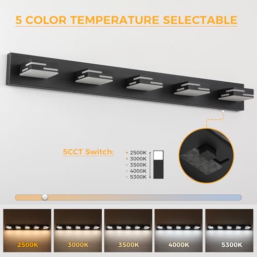 5 Light 5CCT Modern Bathroom Vanity Light Fixtures