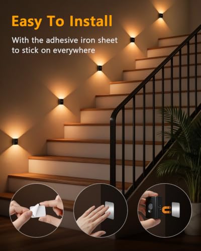 Rechargeable Motion Sensor Stair Lights Indoor (6 Count)