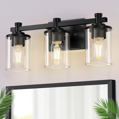 20 Inch 3 Light Matte Black Bathroom Light Fixture
