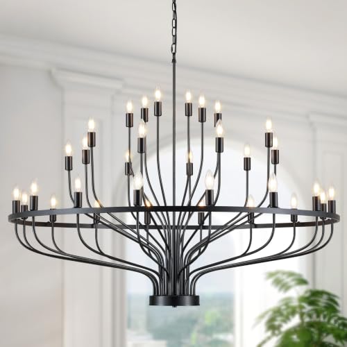 51.2" Large Black Industrial Chandelier