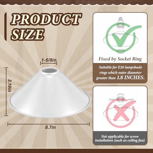 4 Pcs White Dome Lamp Shade Replacement (4 Count)