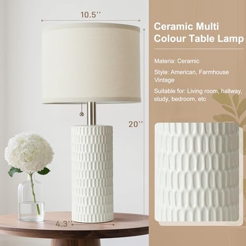 20.5" Modern Ceramic Table Lamps for Bedroom Set of 2 (2 Count)