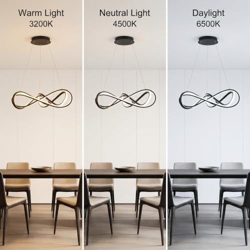 26 Inch Black Modern LED Chandelier