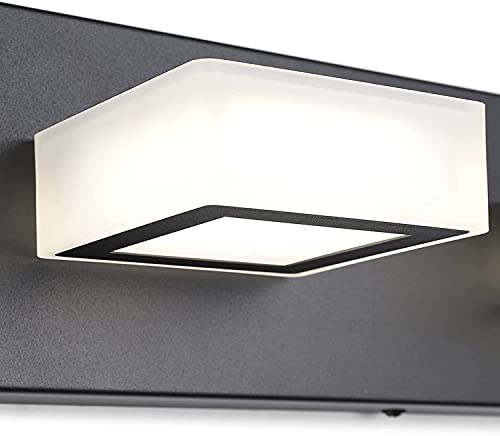 Modern Matte Black Bathroom Vanity Light Fixtures 6 Lights Acrylic Modern LED Black Vanity Lights for Bathroom