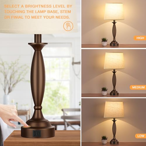Bedroom Lamps for Nightstand (2 Count)